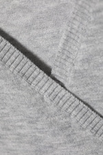 Grey Melange - V-Neck Wrap Knit Cardigan - 1