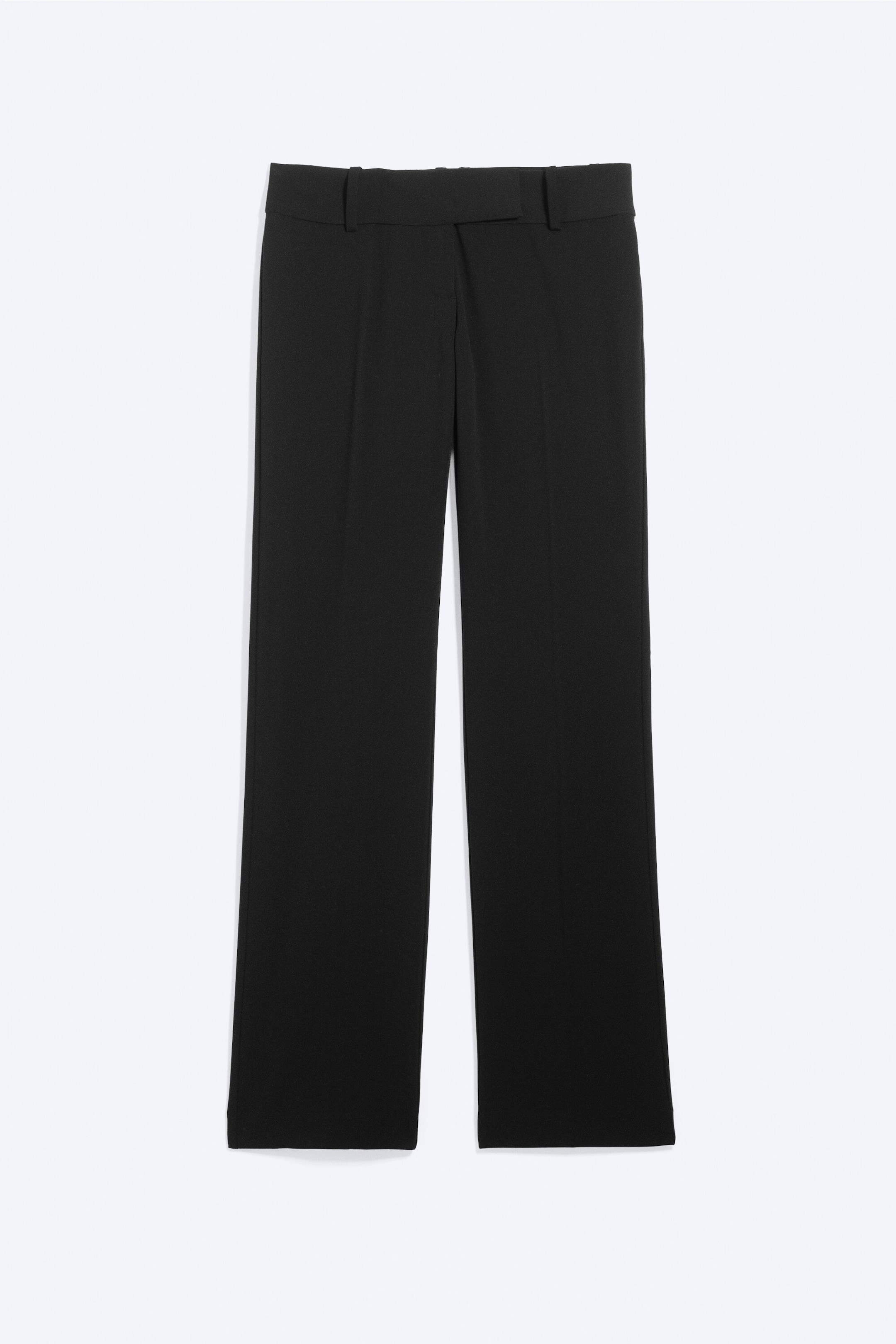 Black - Low-Rise Straight Suiting Trousers - 1