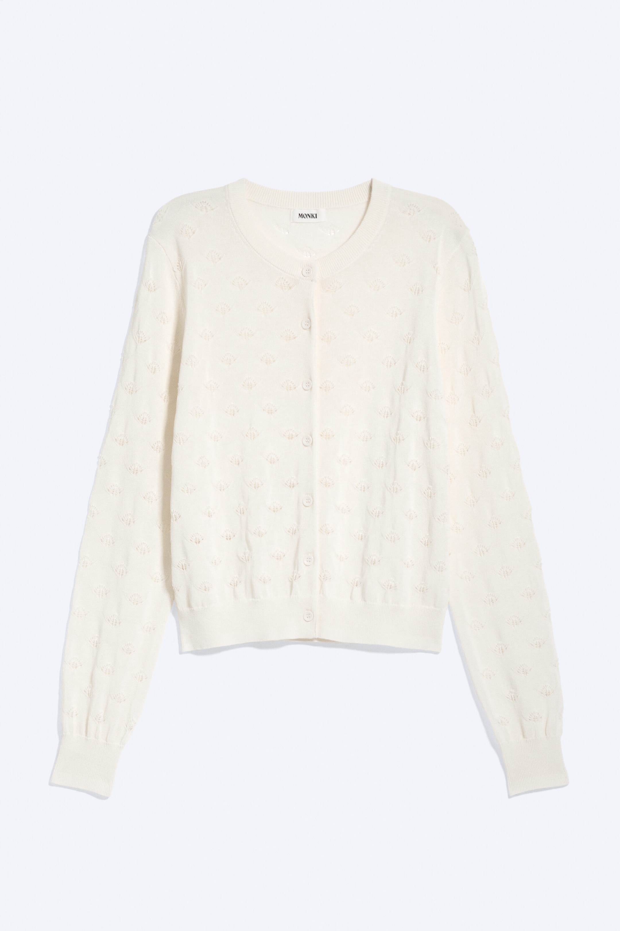 White - Knitted pointelle cardigan - 3