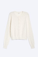 White - Knitted pointelle cardigan - 3