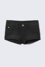 Undone Black - Black - Booty Bei Low Rise Mini Denim Shorts - 7