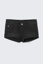 Undone Black - Black - Booty Bei Low Rise Mini Denim Shorts - 0