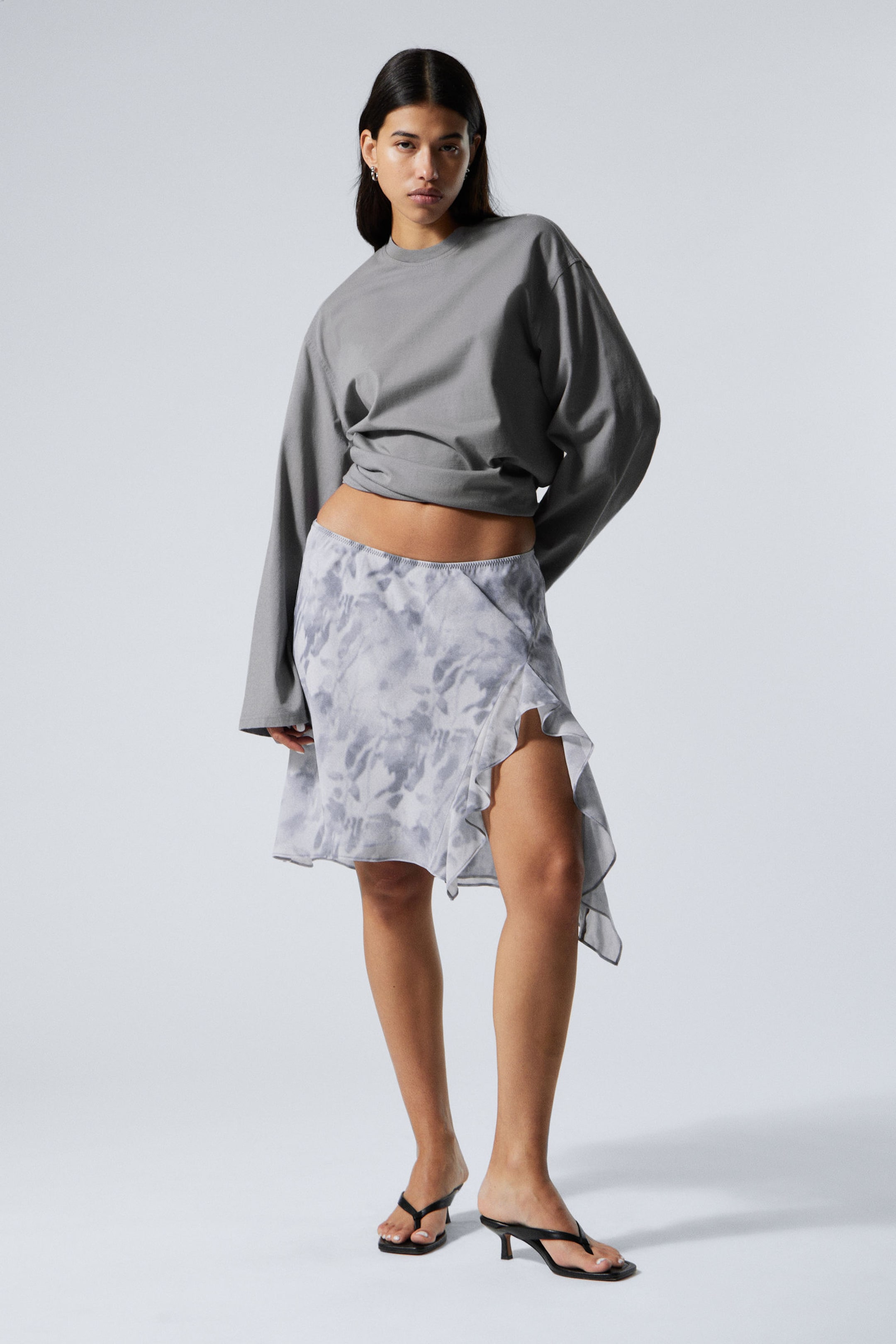 #BABBBD - Layered Midi Skirt - 1