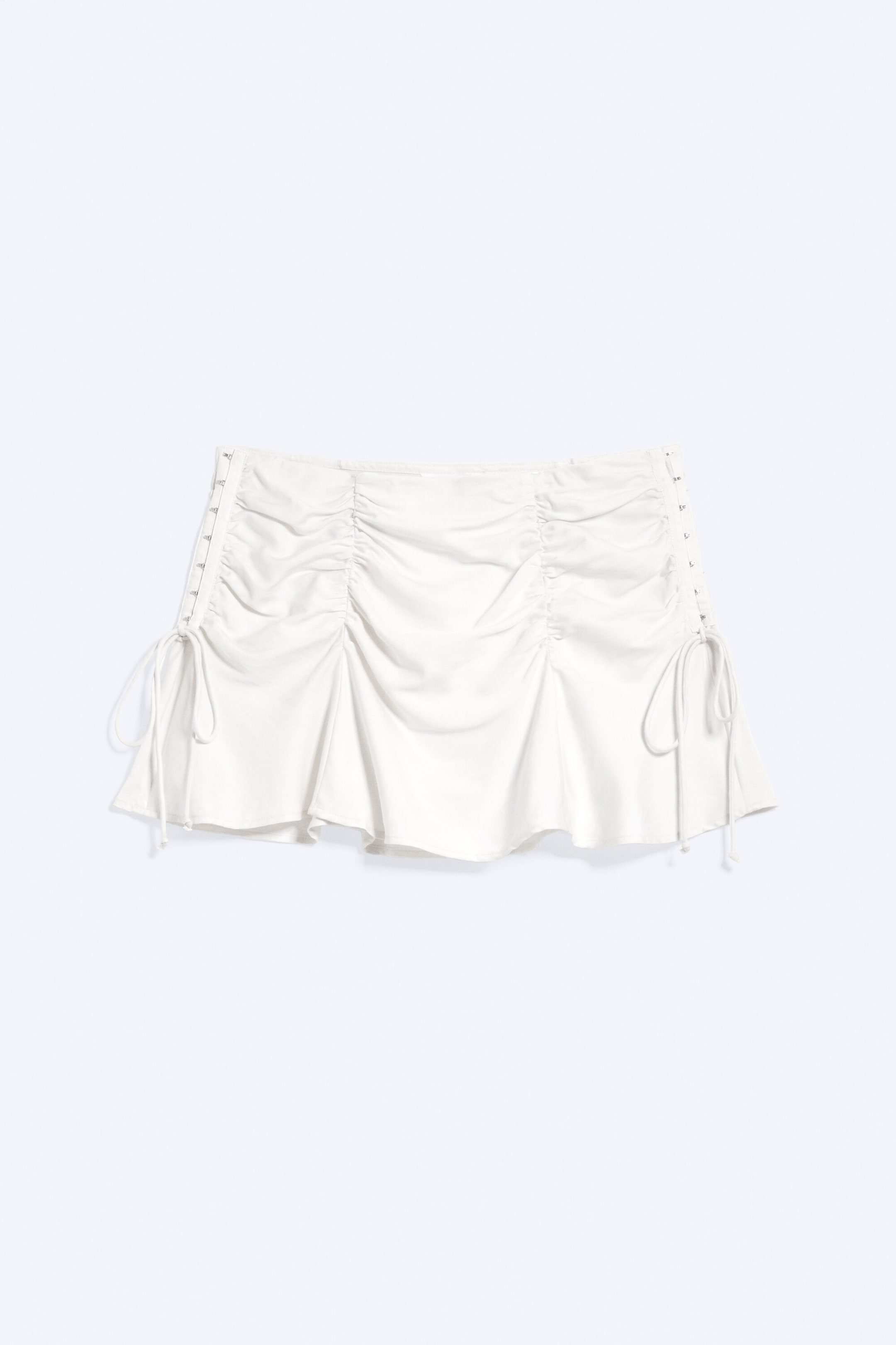 Light Dusty Beige - Ruched Mini Skirt - 1