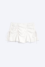 Light Dusty Beige - Ruched Mini Skirt - 0
