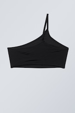 Black - One-Shoulder Bikini Top - 1
