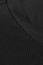 Schwarz - Gerippter Rollkragenpullover Verena - 0