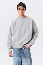 Grau meliert - Sweatshirt mit lockerer Passform - 0