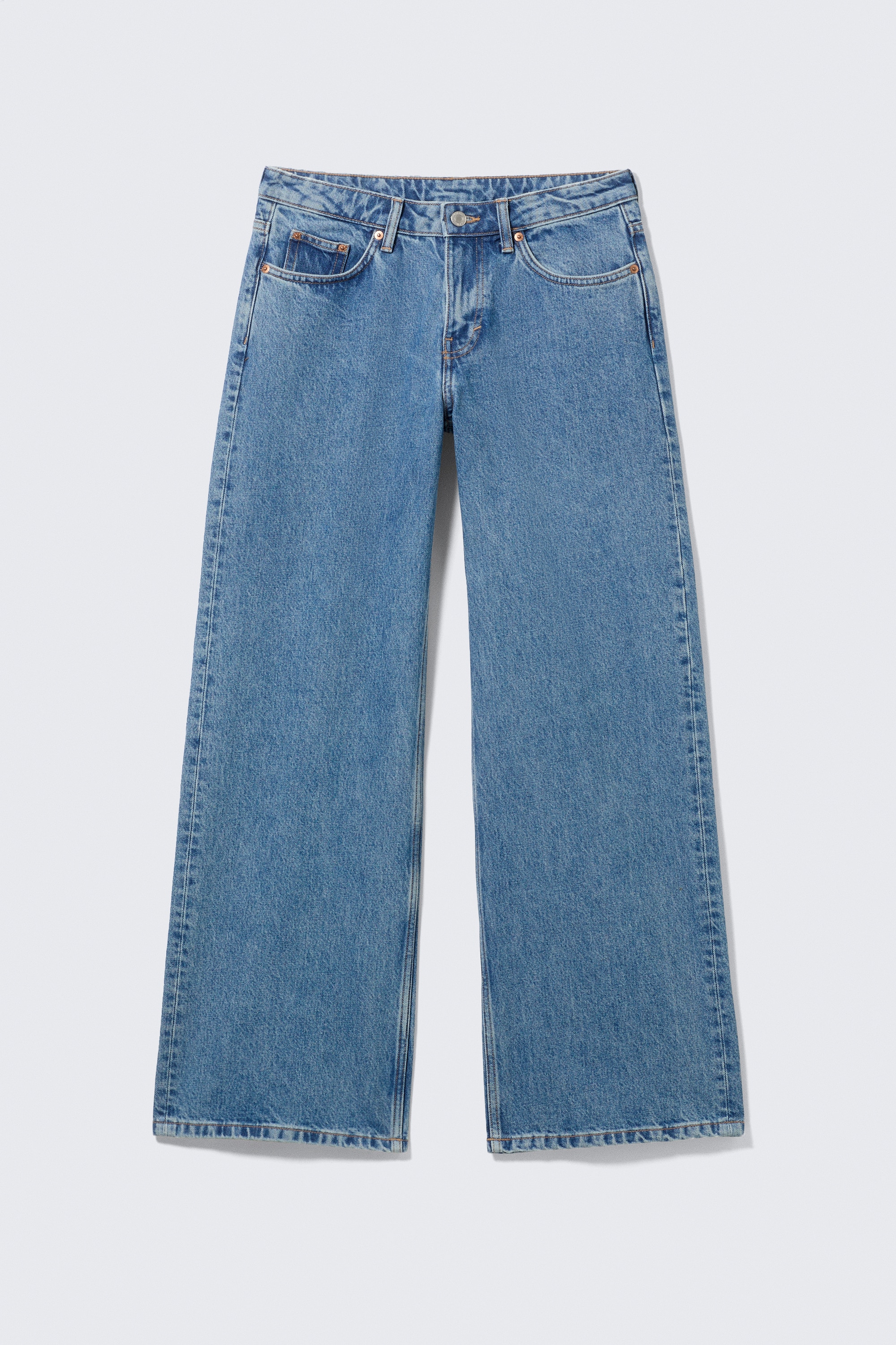 Imoo jeans med lavt liv, vide ben og løs passform - 90-tallsblå – middels blå/Vasket svart/Desert Blue - Mørk blå