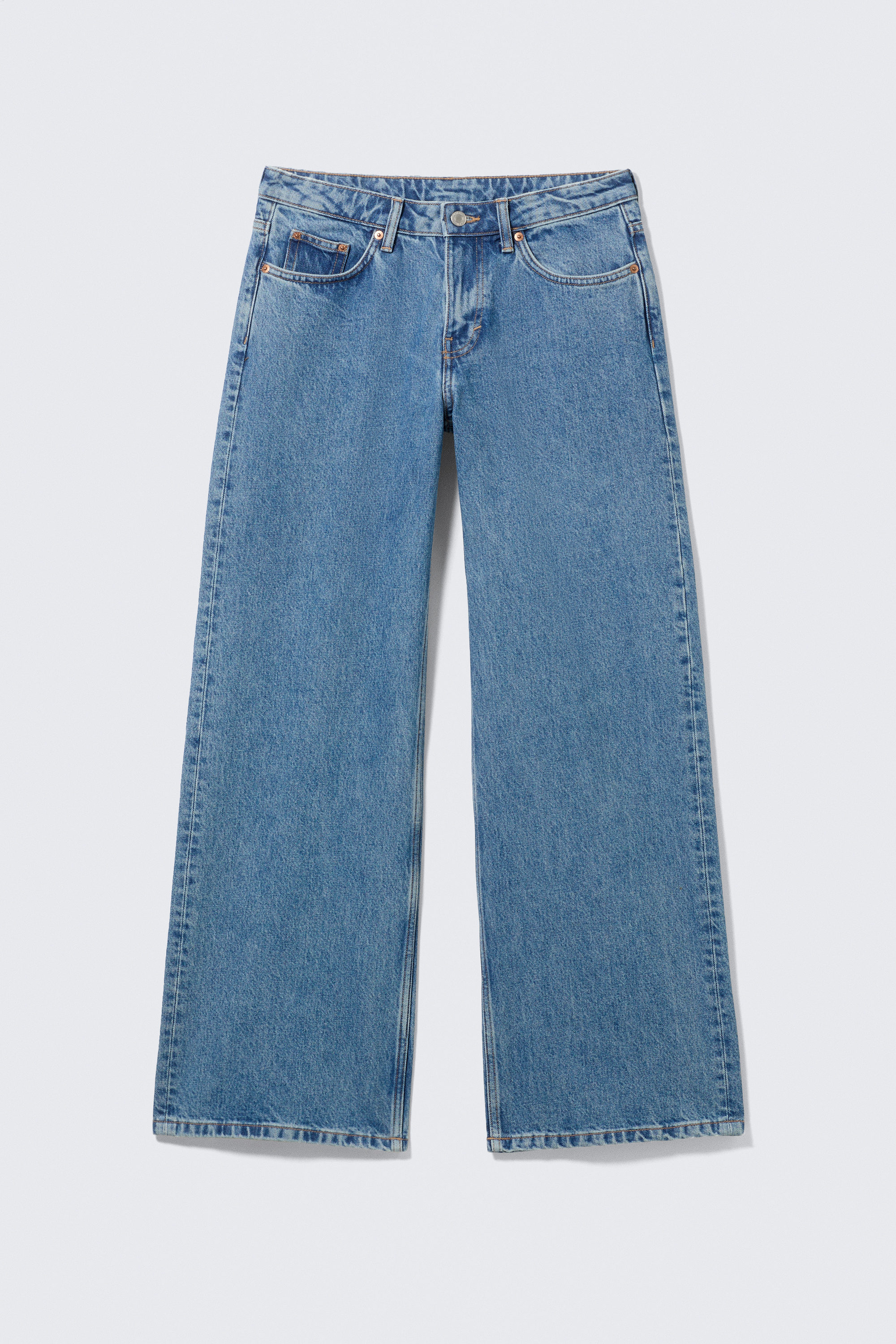 90s Blue - Medium Blue - Imoo - Hüftjeans mit weitem, lockerem Bein - 0