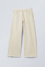 Helles Beige - Baggy-Baumwollhose mit niedrigem Bund - 4