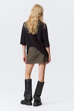 Dark Mole Herringbone - Mini Twill Skirt - 2