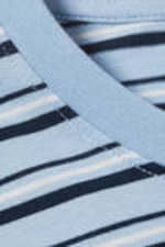 Striped Light Blue - Boxy Fit Long-Sleeved Striped T-shirt - 4