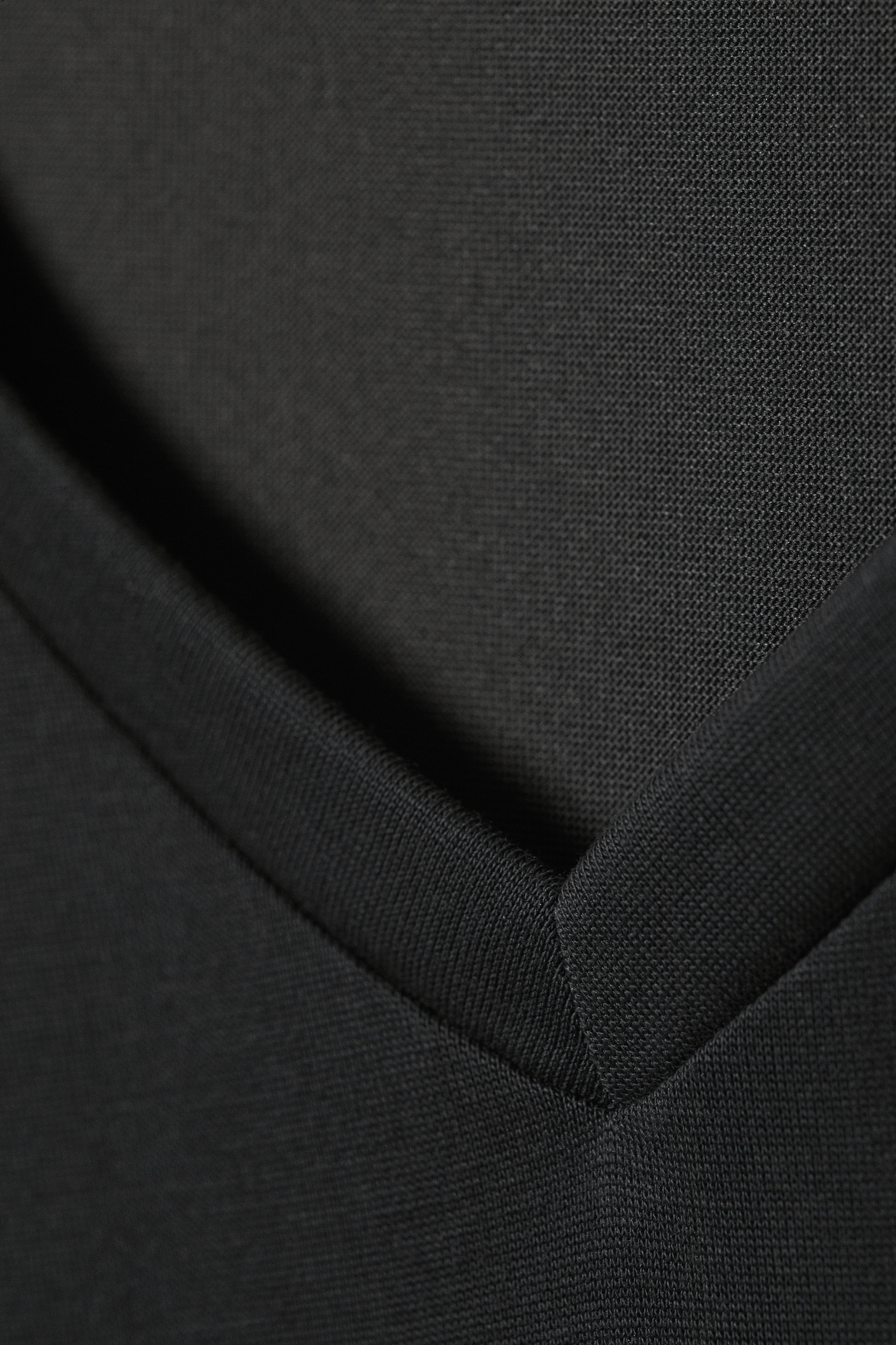 Long-Sleeved V-neck Top - Washed Black - 2