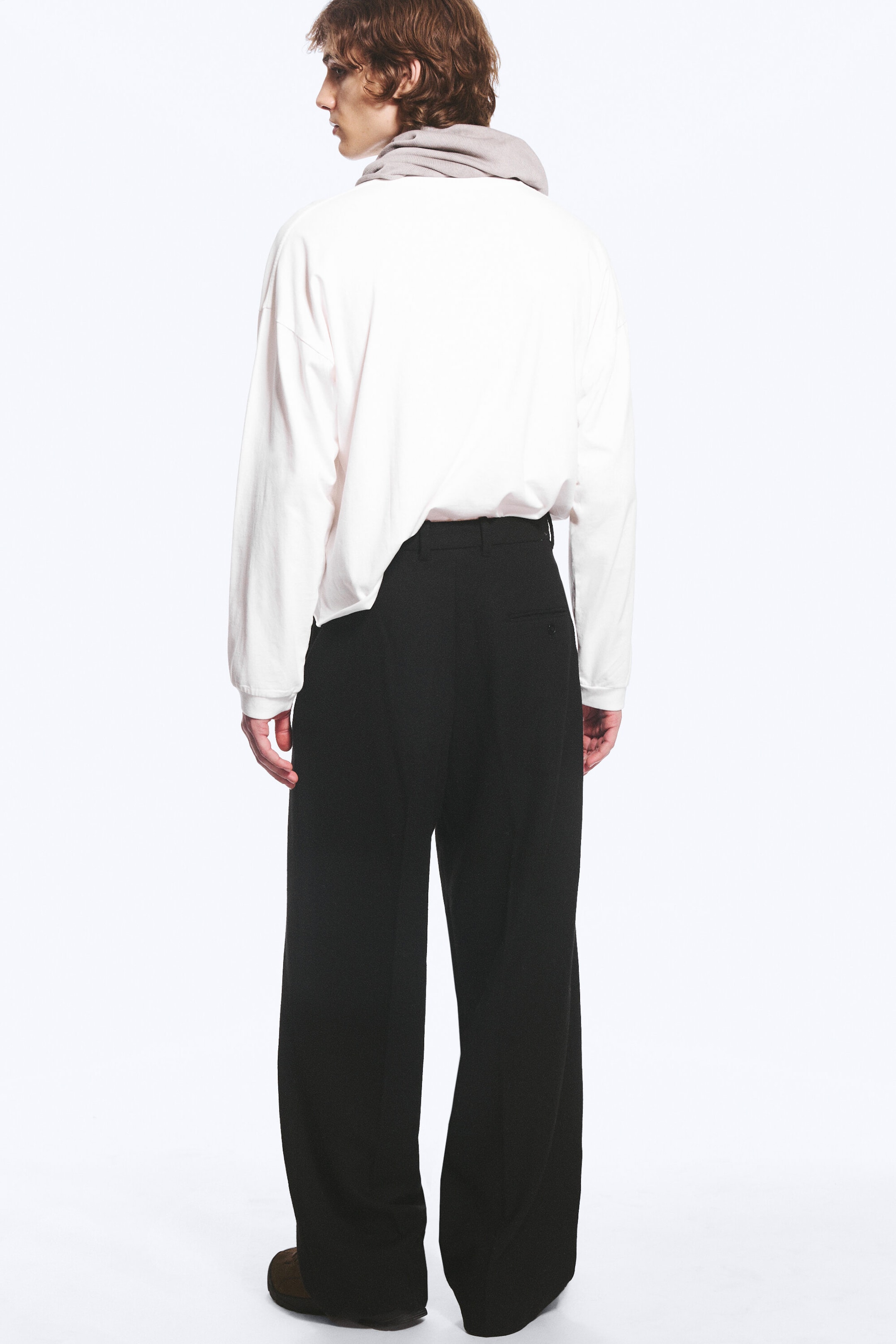 Black - Uno Loose Wool-Blend Suit Trousers - 3