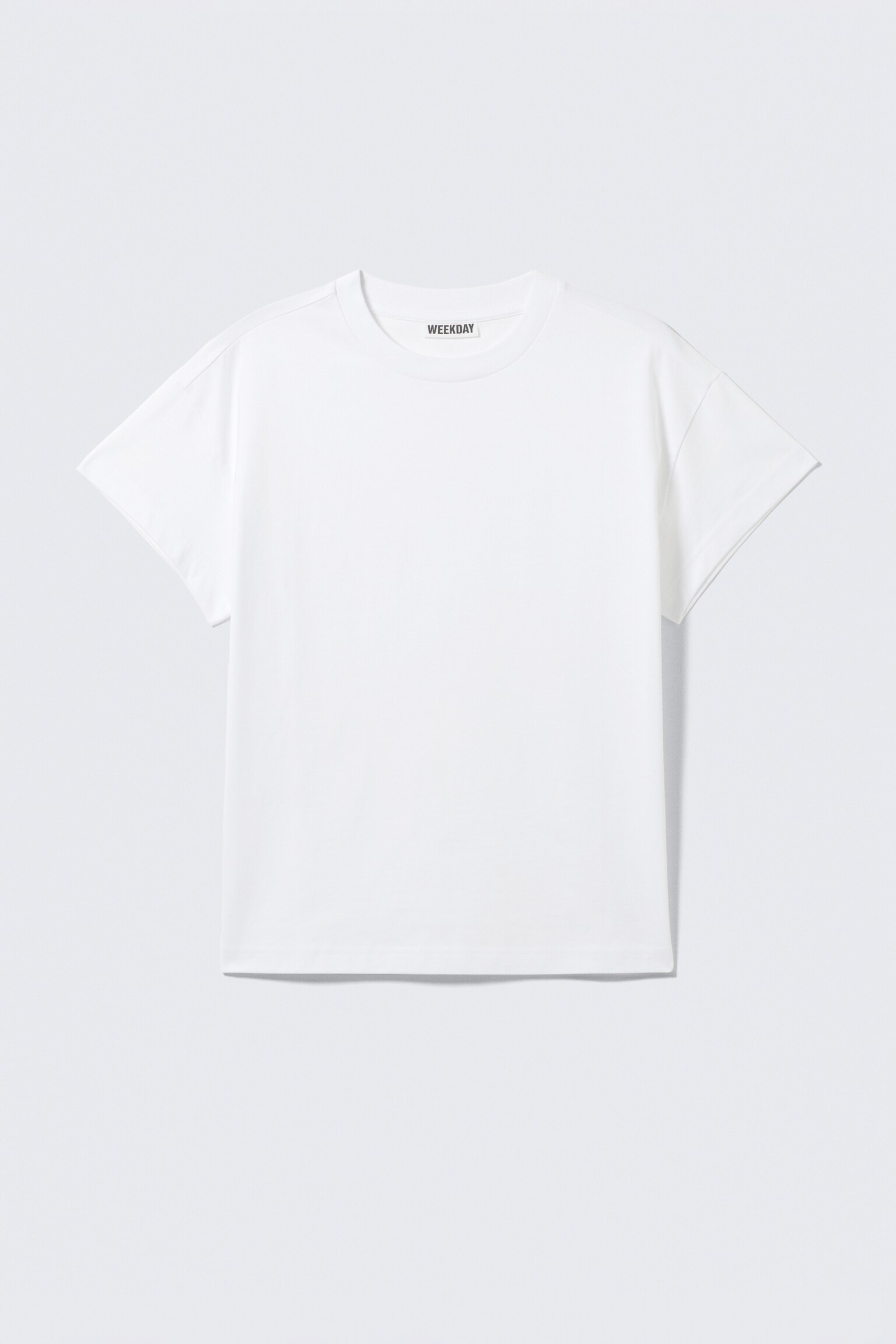 Boxy T-shirt i bomuld med korte ærmer - Hvid - 2
