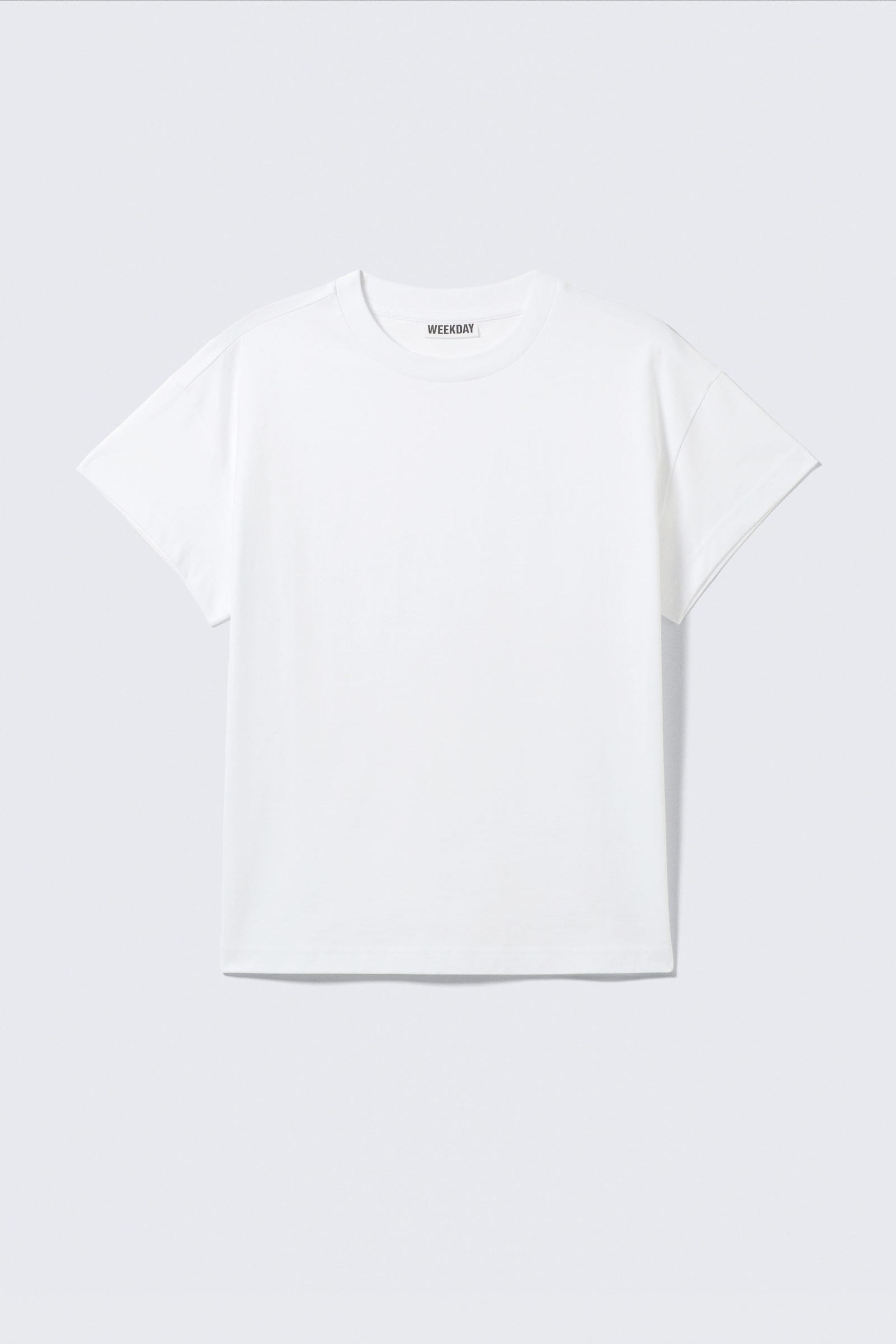 Vit - T-shirt i boxig modell med holkärm i bomull - 3