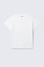 Vit - T-shirt i boxig modell med holkärm i bomull - 3