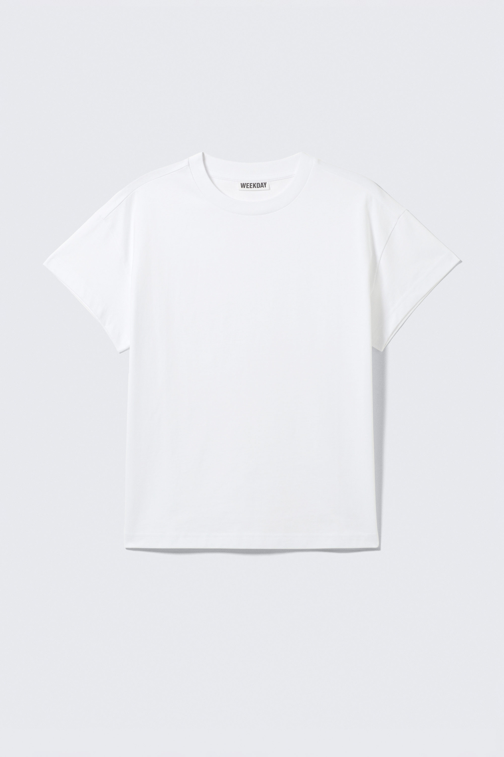 Weiß - Boxy T-Shirt aus Baumwolle mit Flügelärmeln - 1