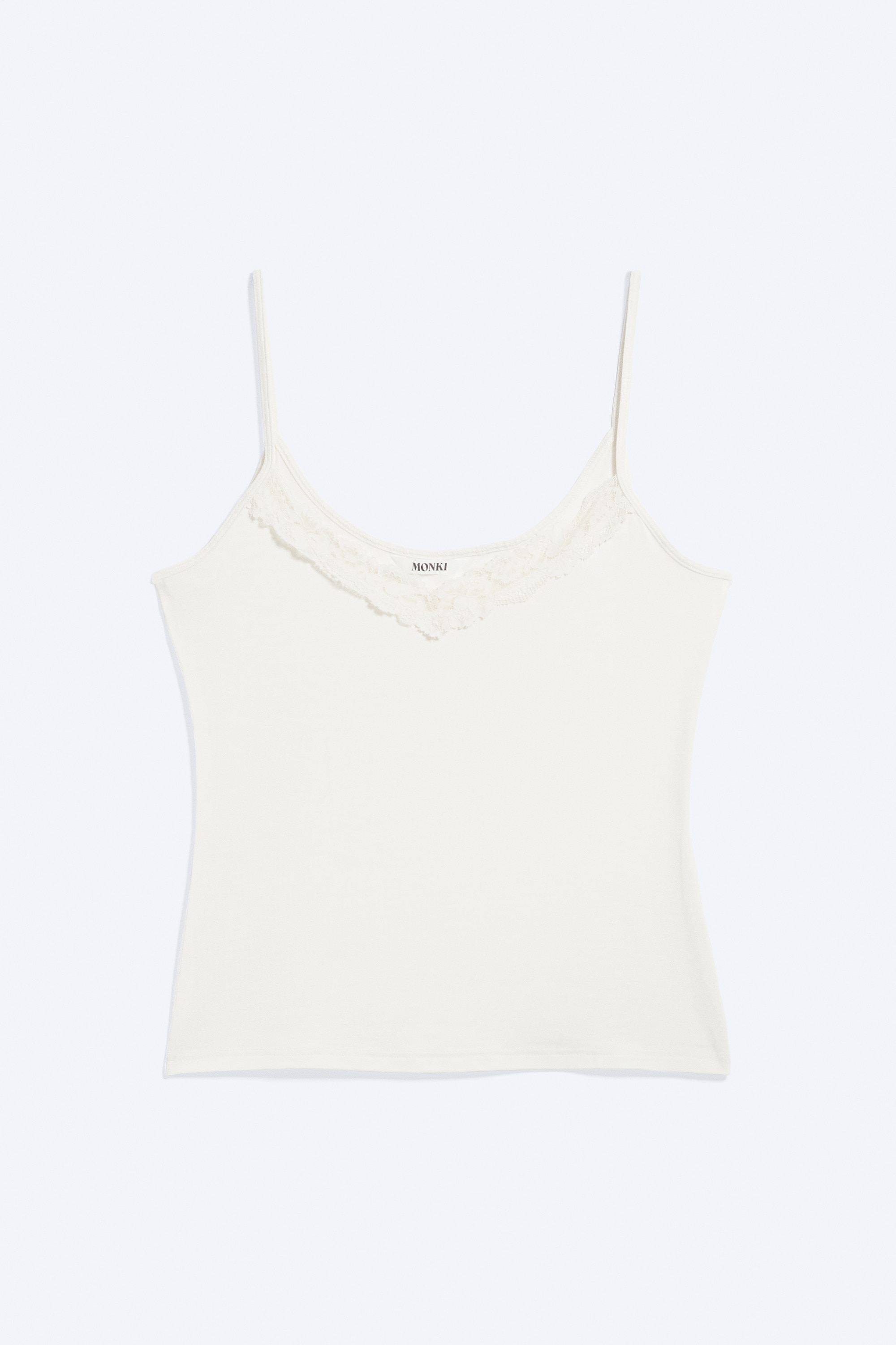 Camisole con spalline e lacci - Bianco sporco/Nero