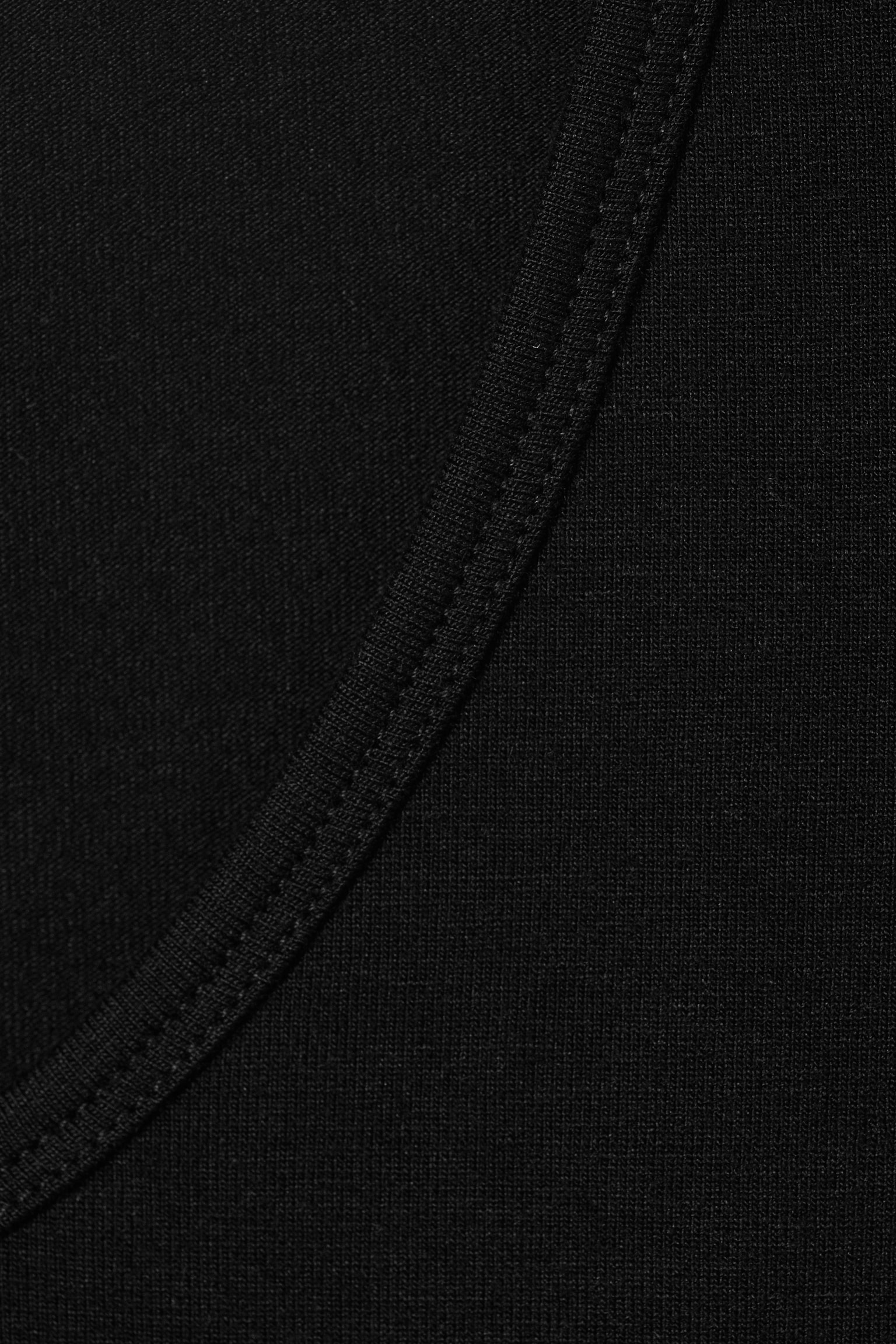 Deep Back Long-Sleeved Top - Black/White/Grey - 6