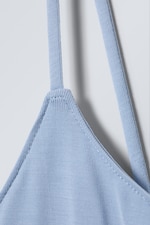 Hellblau - Mini-Slipdress mit Trägern - 2