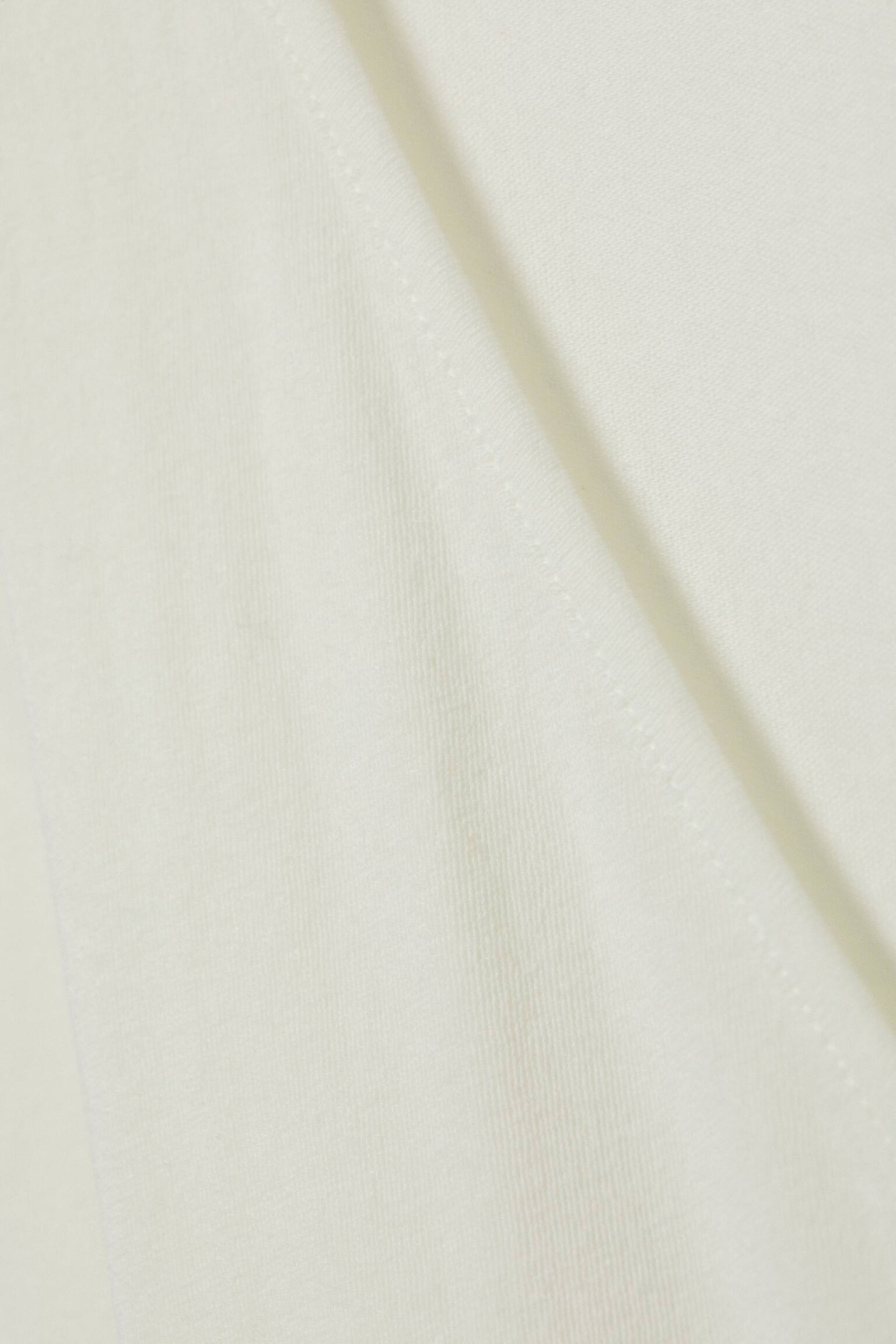 Langærmet top med dyb V-udskæring - Hvid - 7