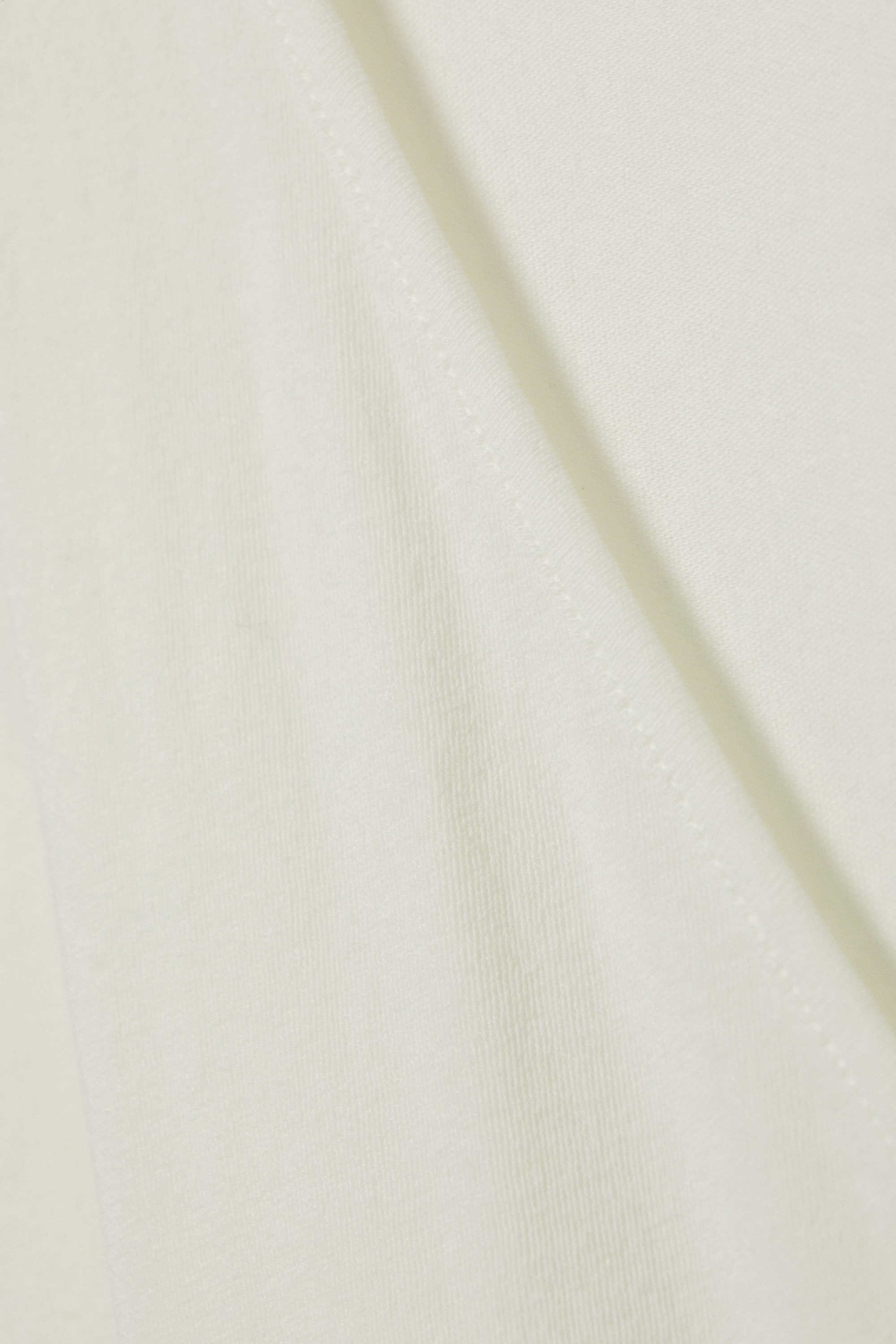 White - Plunging V-neck Long-Sleeved Top - 4