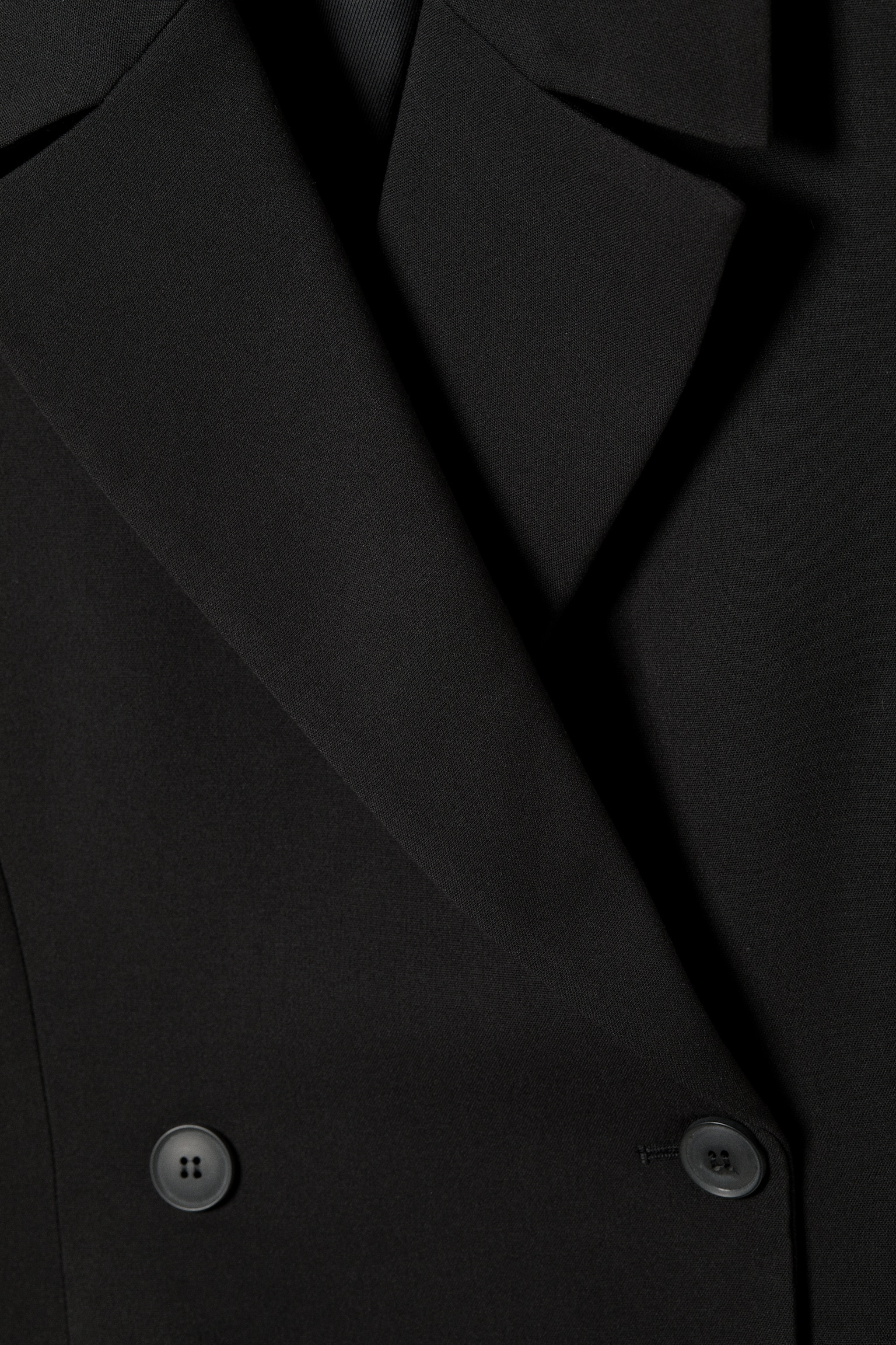 Сако с двойно закопчаване по тялото - Черен/Тъмно сиво меланж - 6