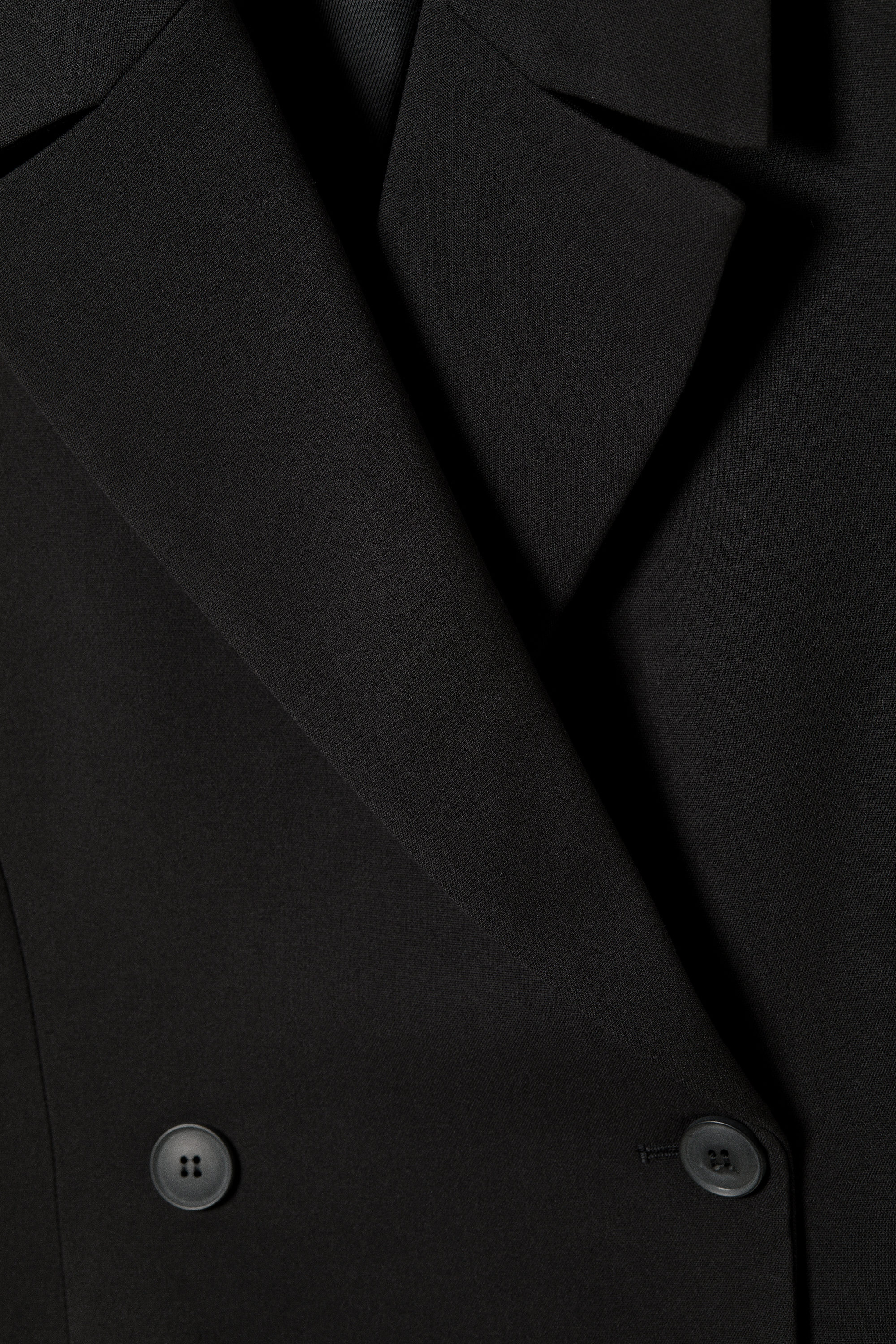 Schwarz - Taillierter Zweireiher-Blazer - 3