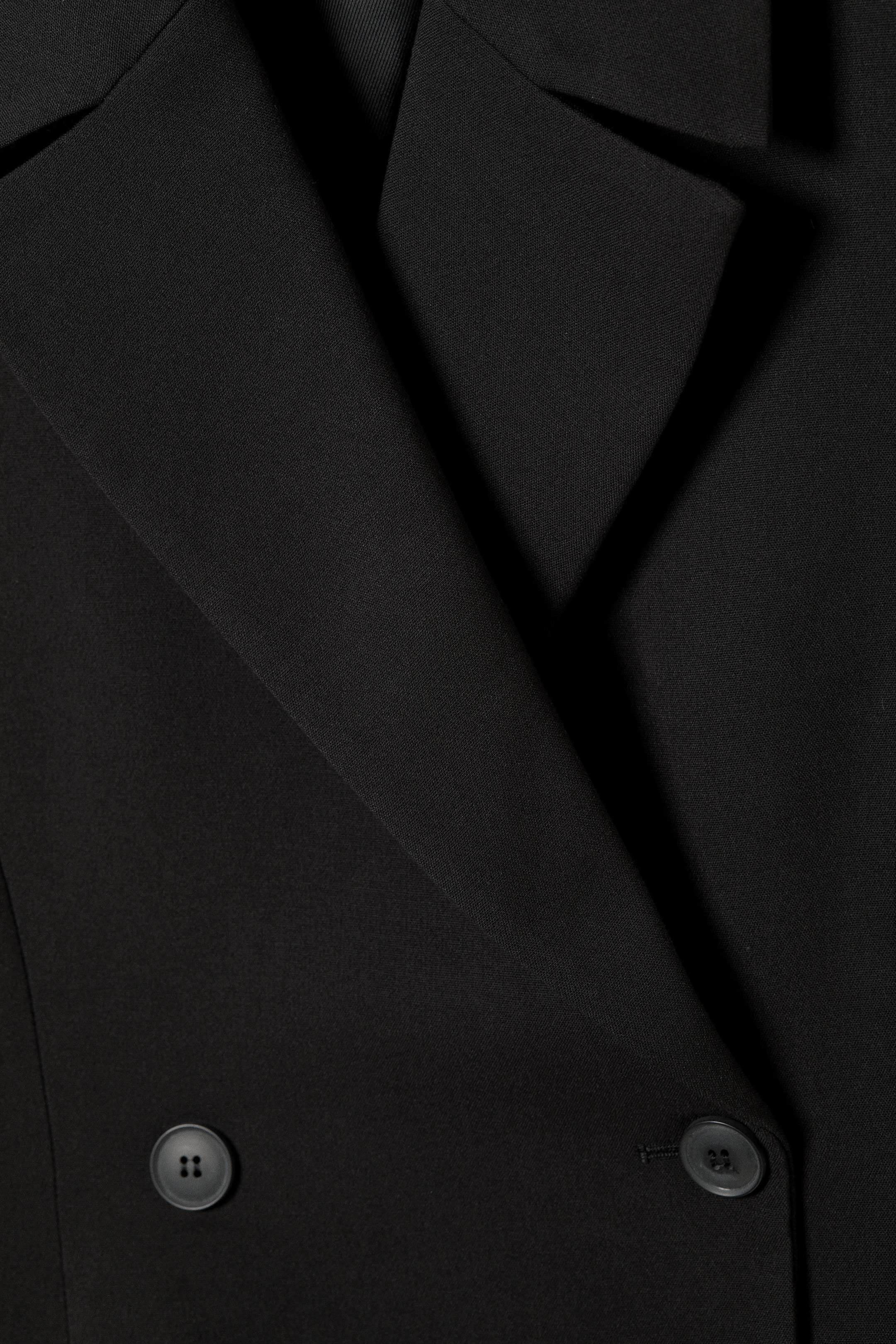 Black - Fitted Double-Breasted Blazer - 7