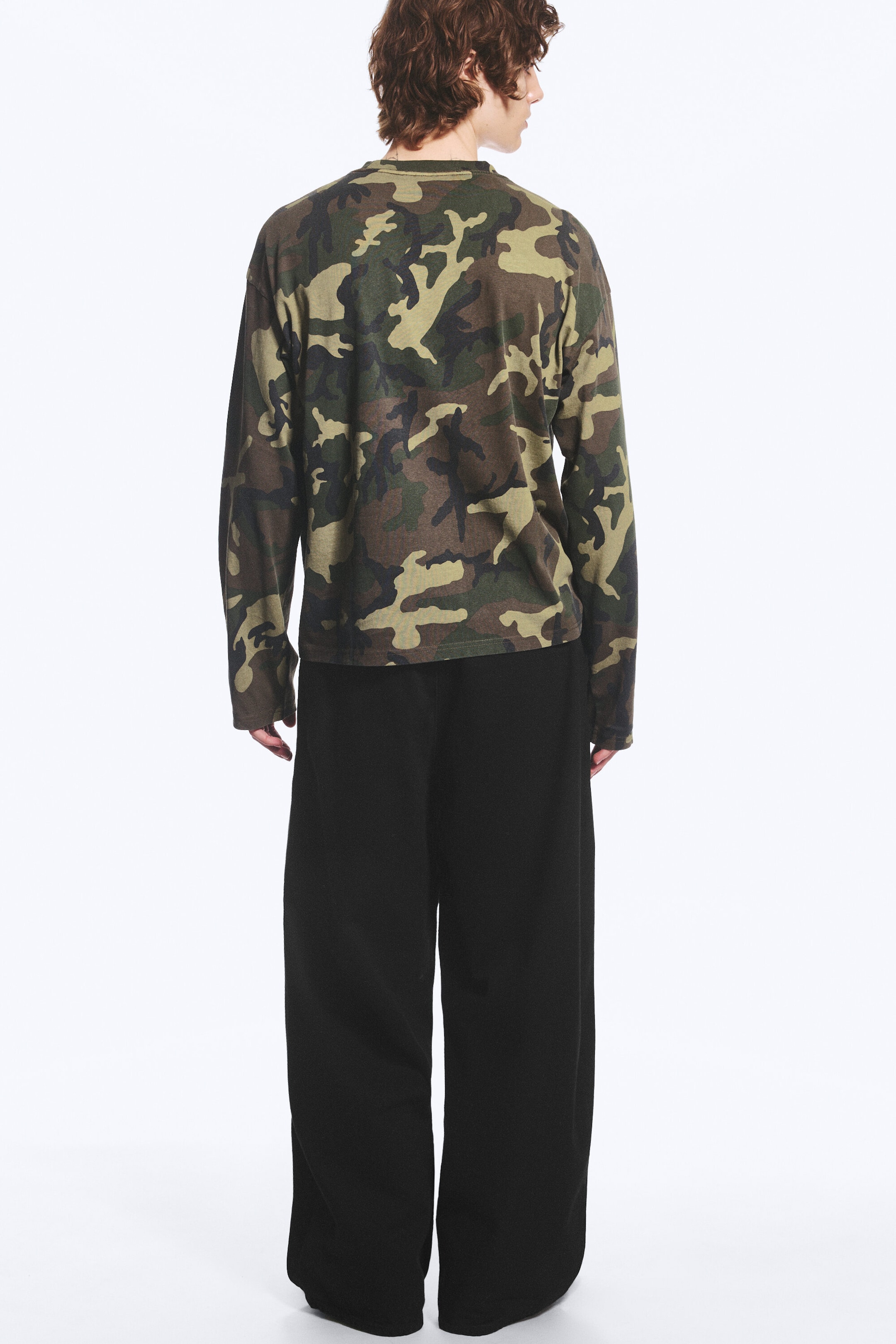 Khaki Green - Camo - Great Boxy Graphic Long Sleeve T-shirt - 6