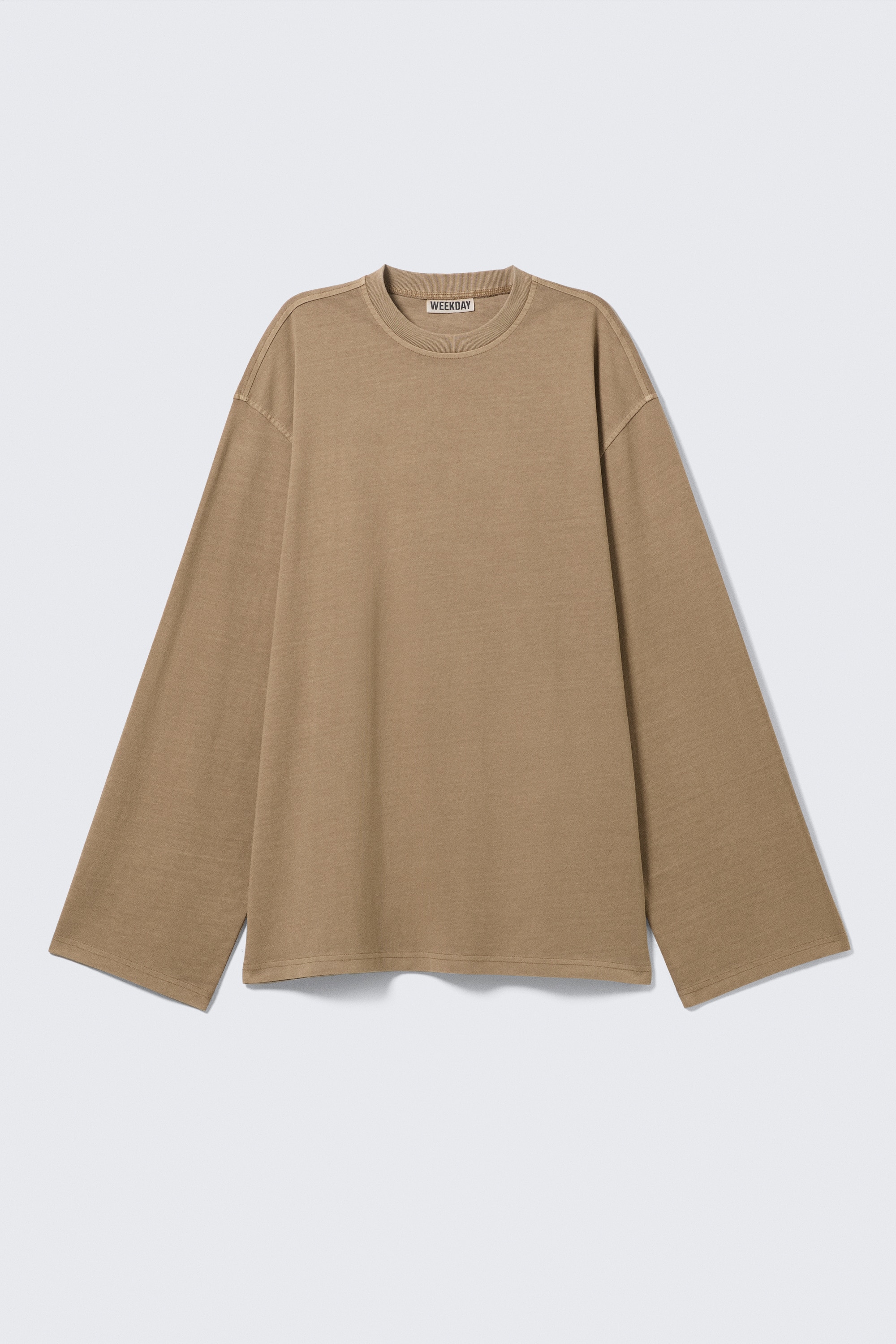Oversized Long Sleeve T-shirt - Washed Dark Beige/Black/White/Σκούρο Ναυτικό Μπλε