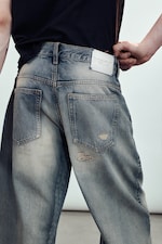 Mid Blue - Mellanblå - Drift Low Waist Loose Barrel jeans - 4