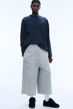 Light Dusty Grey Melange - Pantalon de jogging baggy trois-quarts - 1