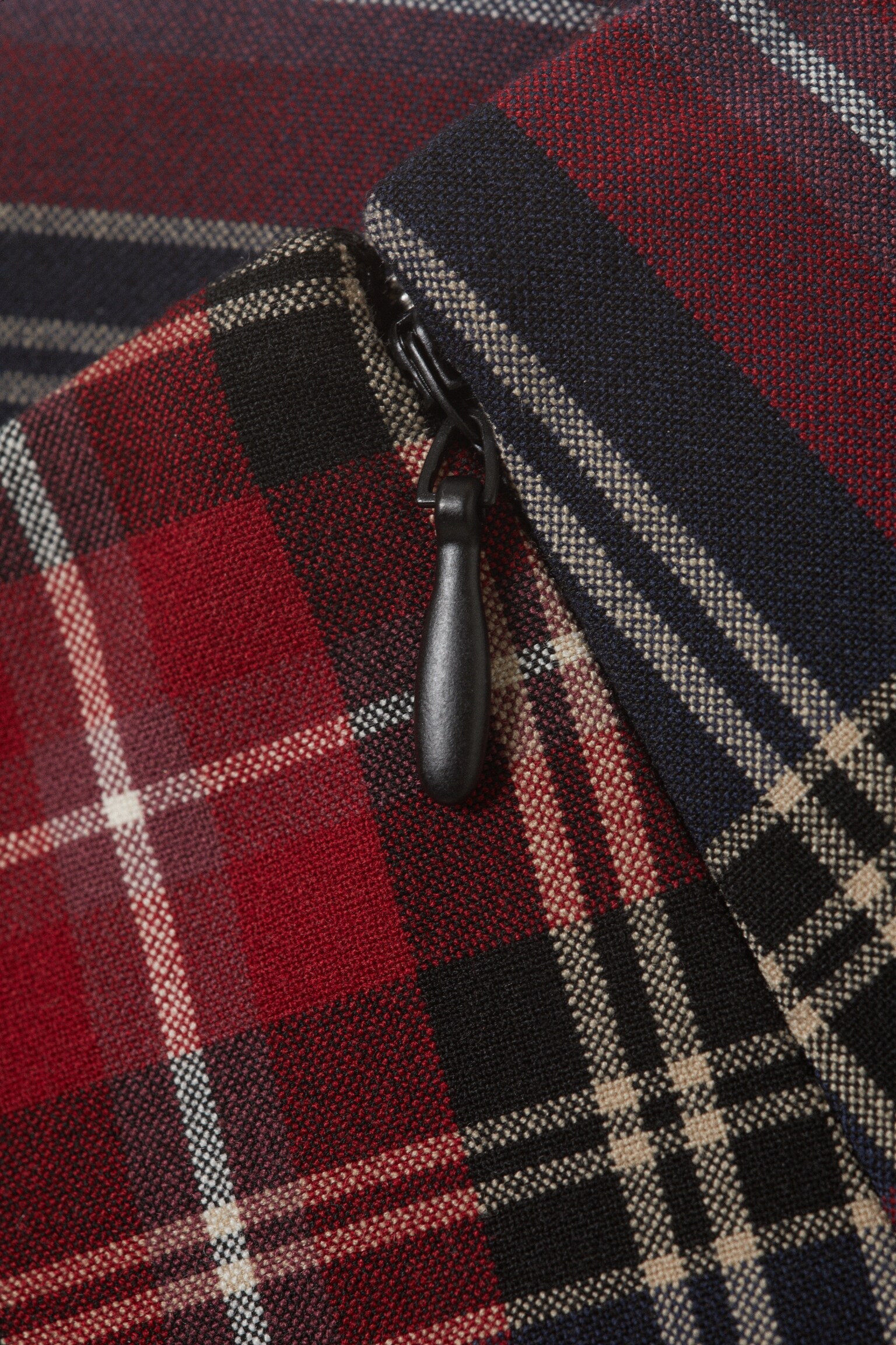 Mini Twill Skirt - Dark Red Check/Dark Mole Herringbone - 4