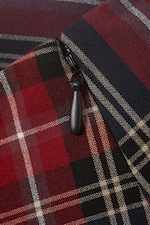 Rouge foncé à carreaux - Mini-jupe en sergé - 4