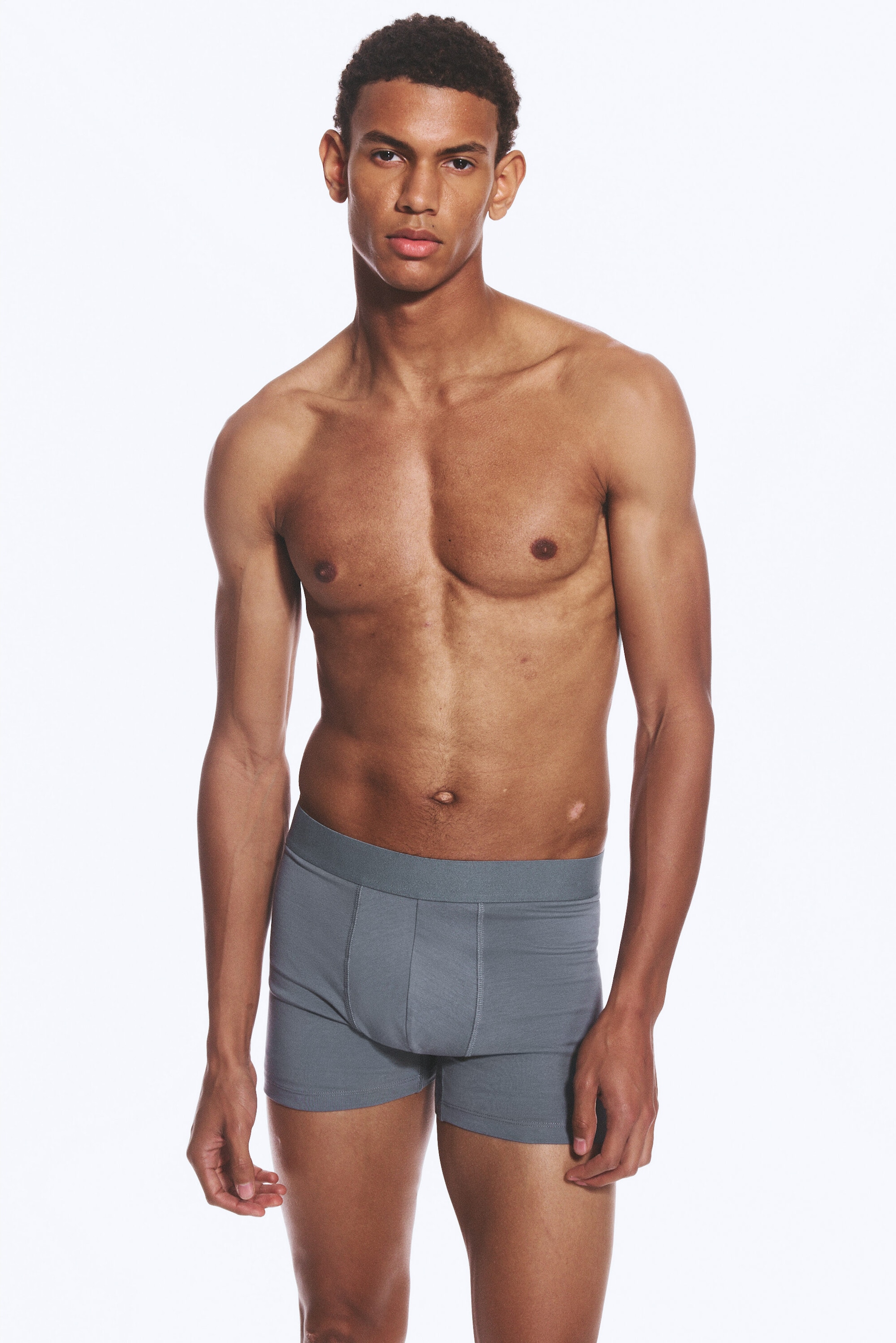 Blau + Weiß + Schwarz + Beige - 5er-Pack Boxershorts aus Baumwolle - 0