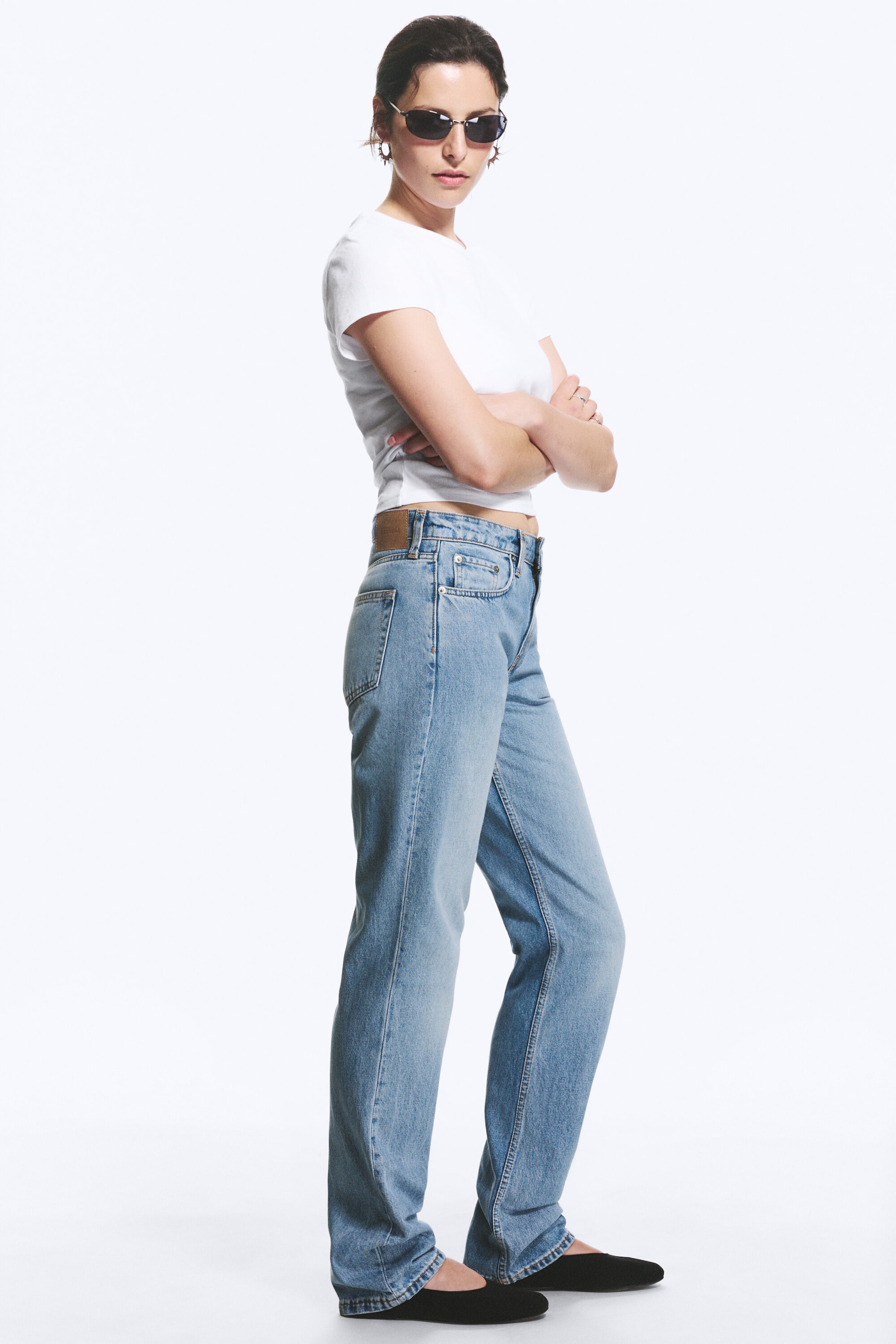 Eighteen Blue - Medium Blue - Laika Mid Rise Regular Straight Jeans - 3