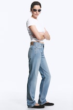 Eighteen Blue - Medium Blue - Laika Mid Rise Regular Straight Jeans - 3