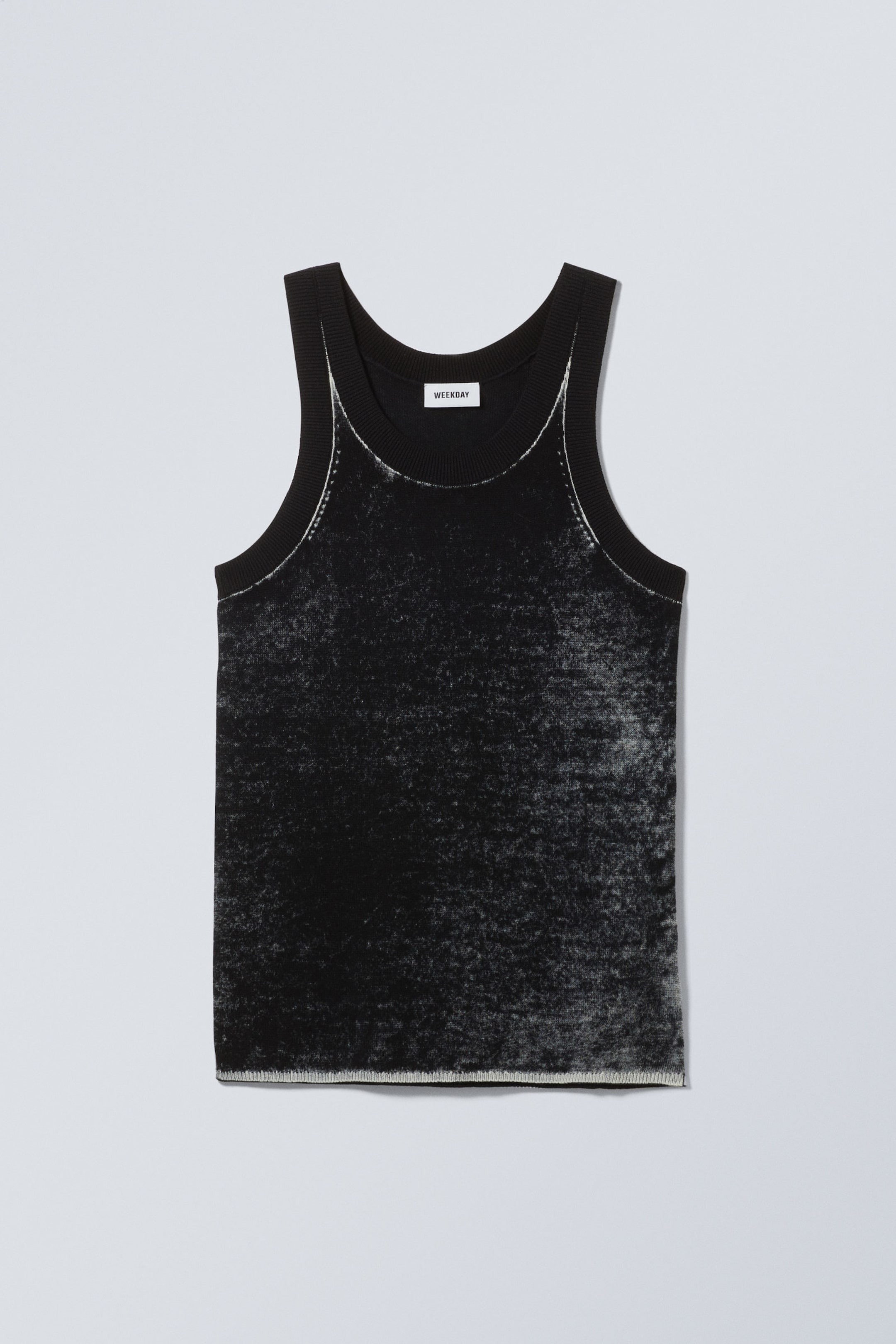Schwarze Used-Optik - Strick-Tanktop in Washed-Optik - 1