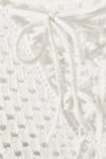 White - Crochet Knit Long-Sleeved Top - 5