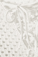Vit - Långärmad topp i virkad stickning - 1
