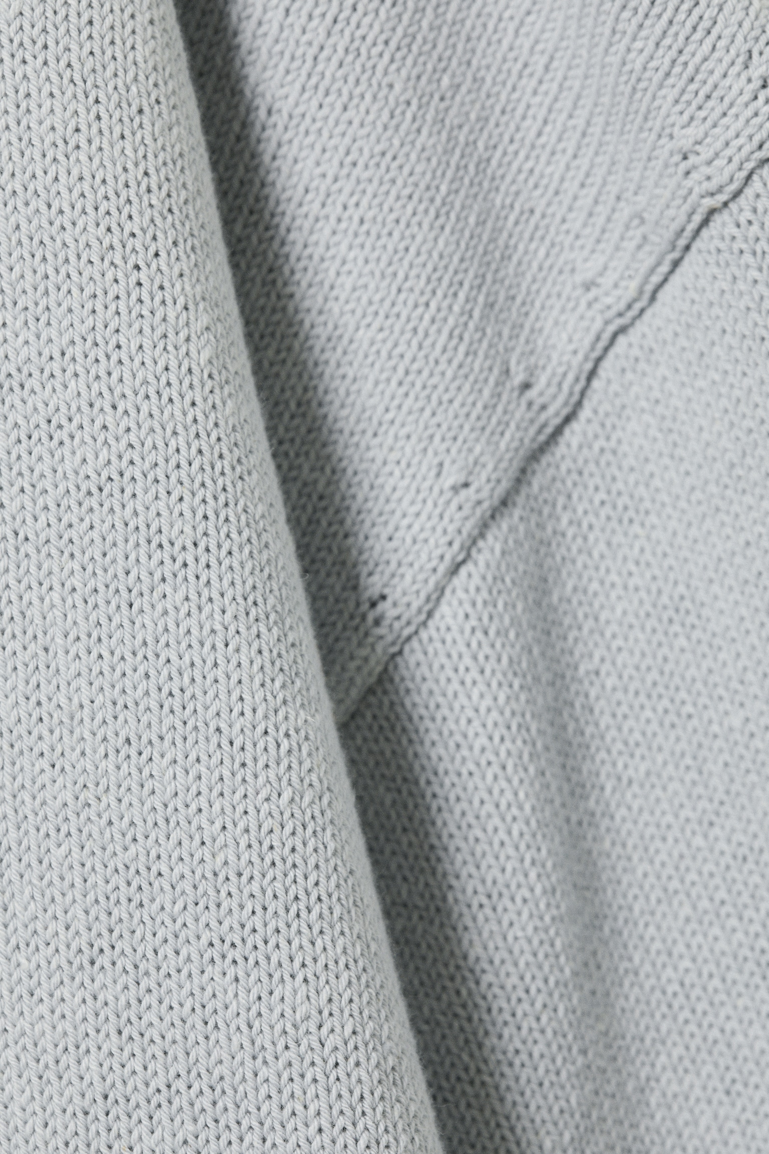 Pull en maille de coton carré oversize - Bleu clair cendré/Noir - 2