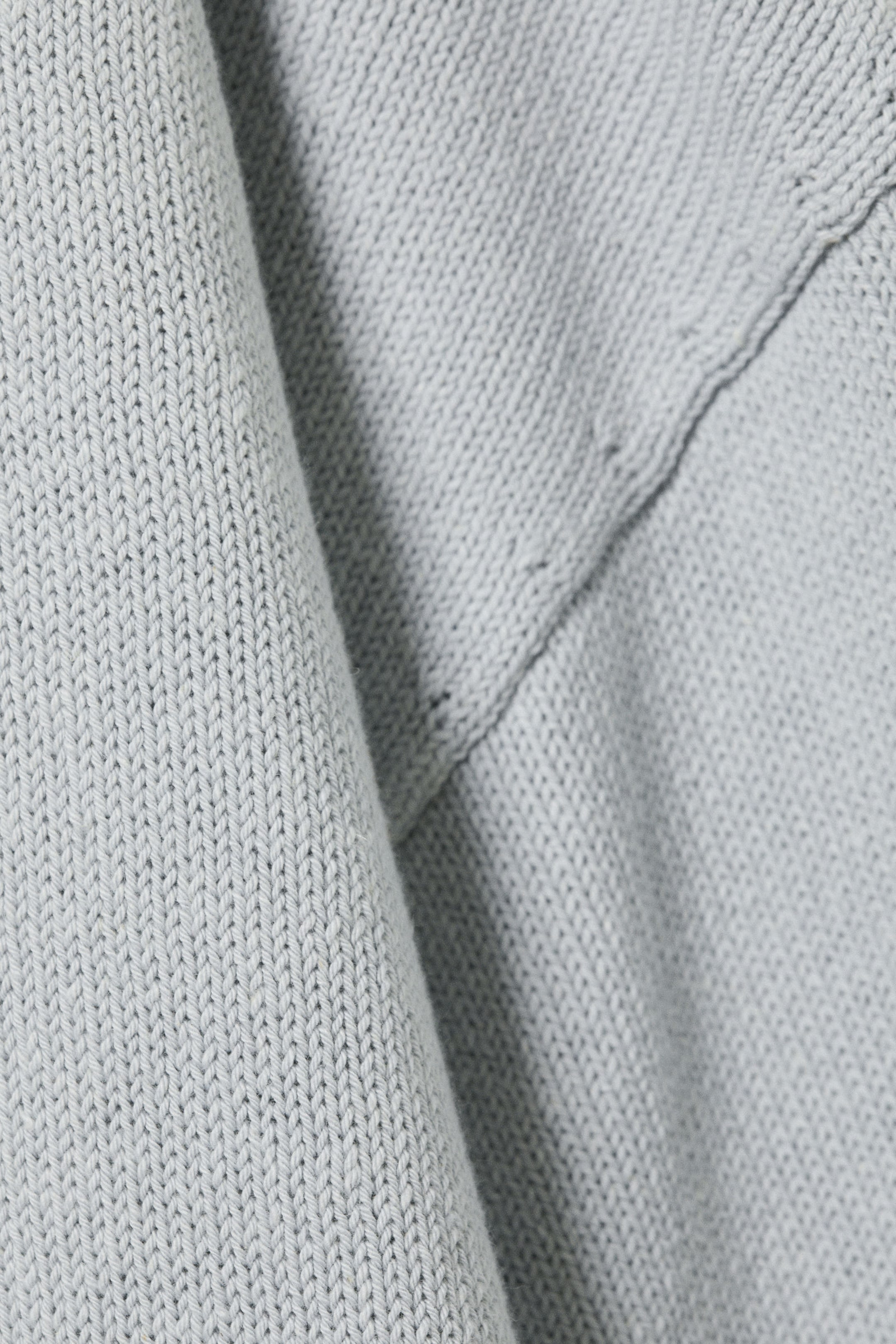 Light Dusty Blue - Knitted Oversized Boxy Cotton Sweater - 5