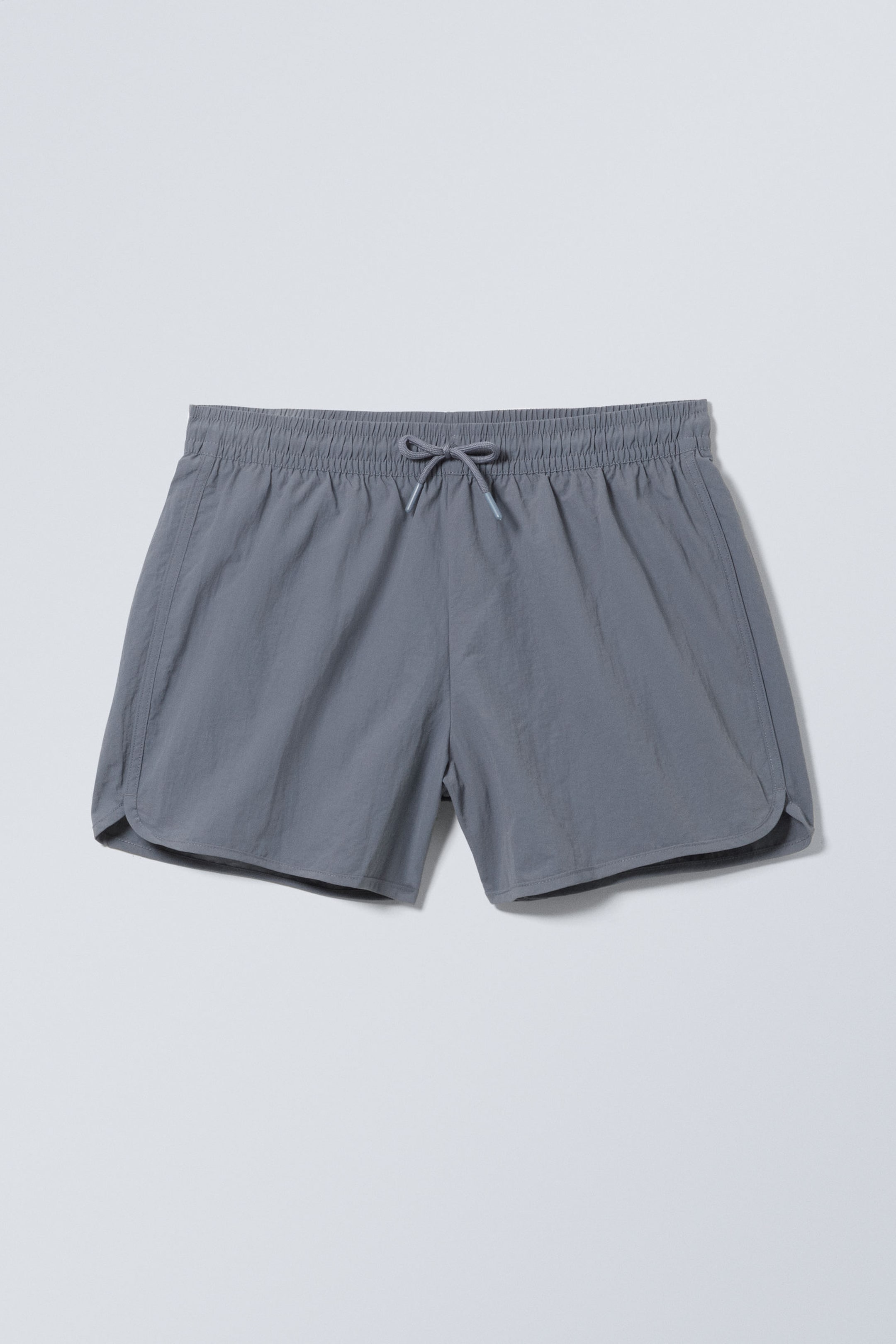 Dusty Blue - Structured Mid-Thigh Swim Shorts - 1