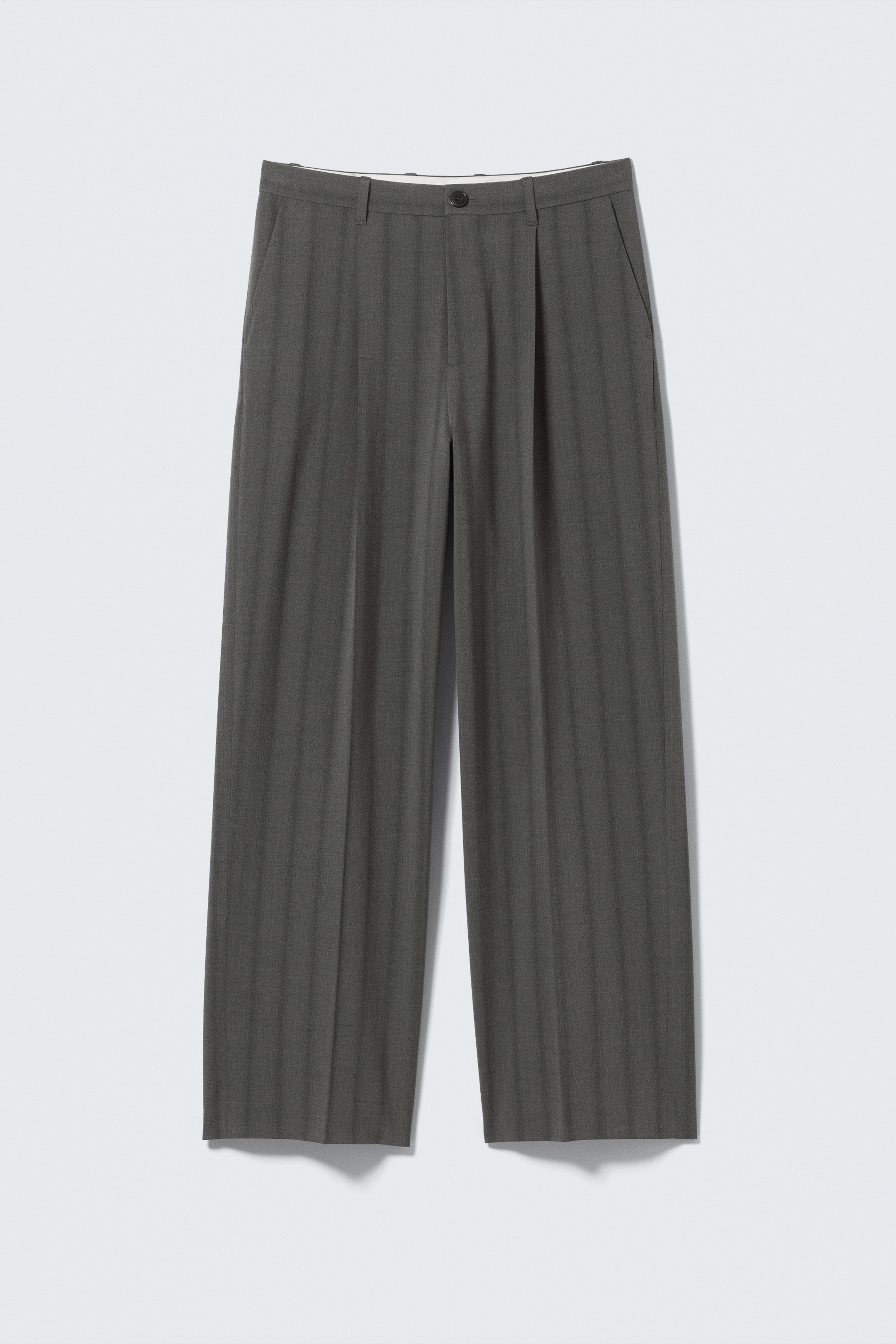 Visualizza immagine più grande: Pantaloni Uno loose in tessuto per abiti - Grigio a righe - UOMO | H&M IT 5