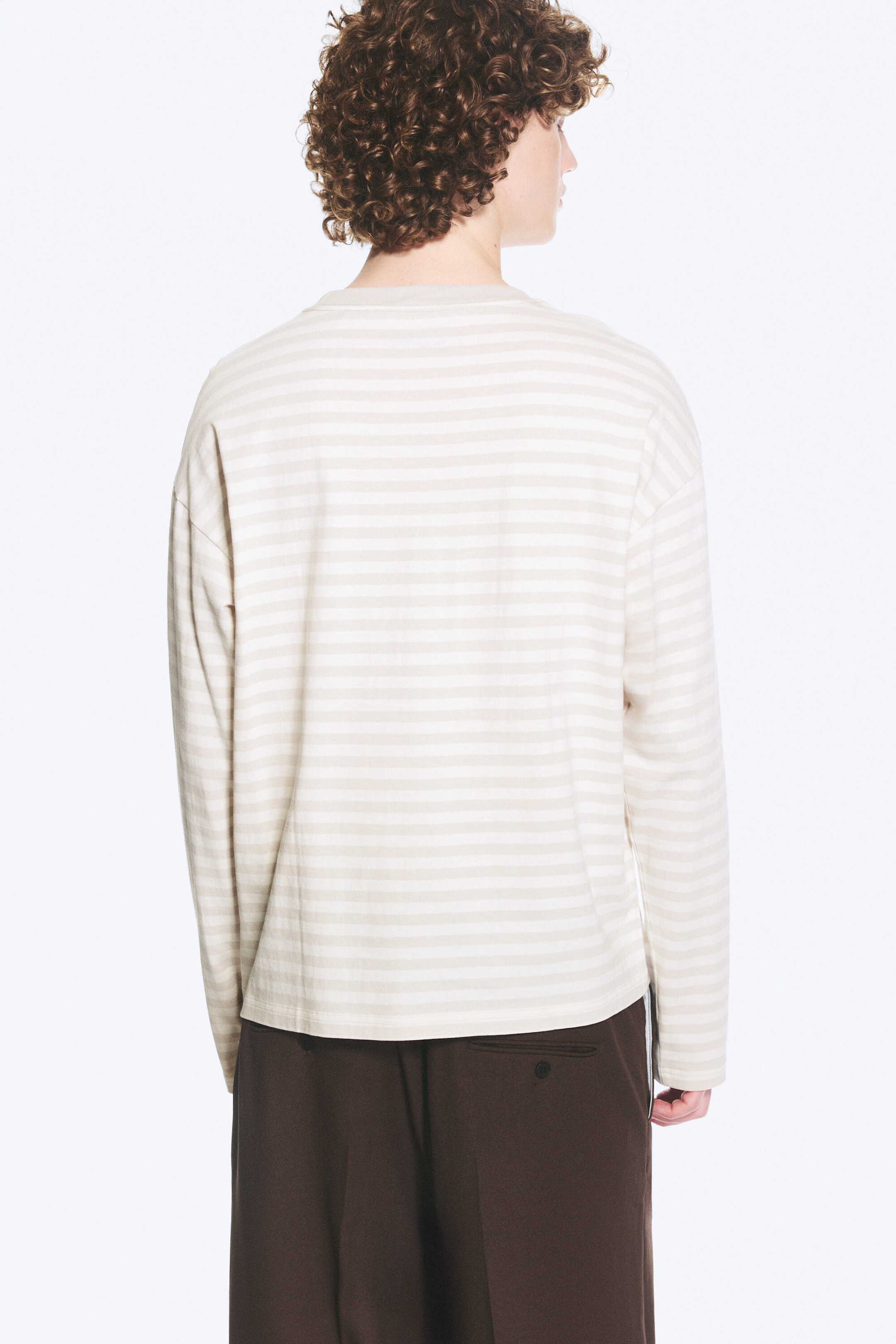 Striped Light Mole - Loose Boxy Long-Sleeved T-shirt - 2