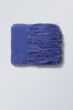 Blue - Ella Hairy Knit Scarf - 0