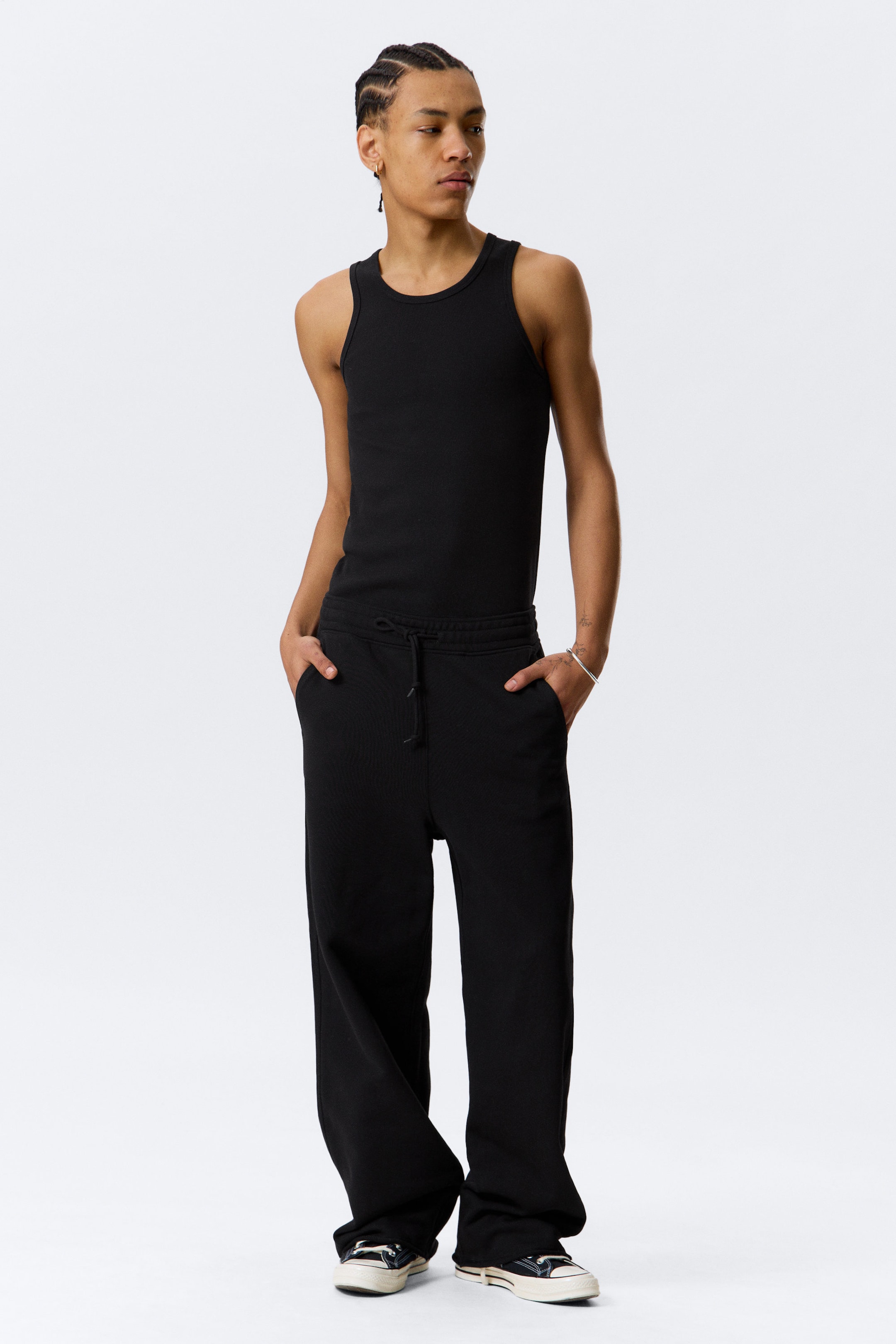 Black - Astro Loose Terry Sweatpants - 1
